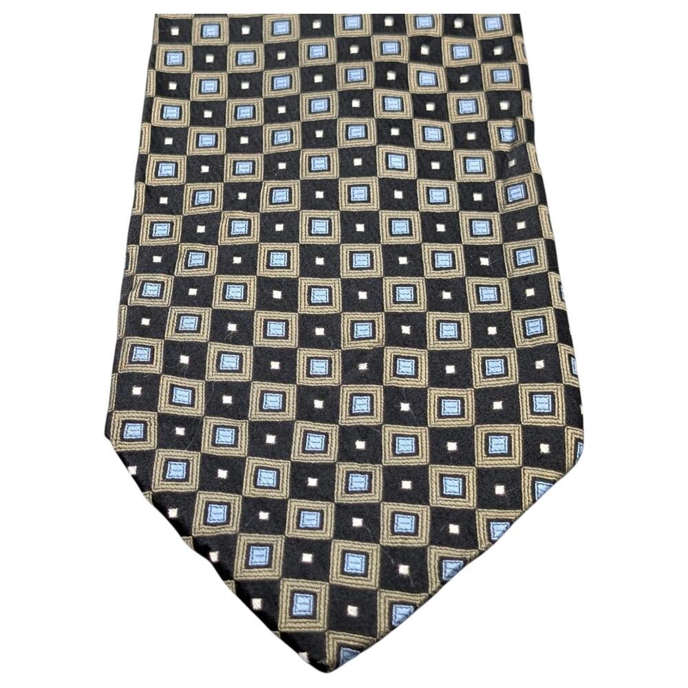 Robert Talbott Best Of Class Tie Mens 60" Silk Checks Squares USA Dress Vintage - Picture 2 of 8